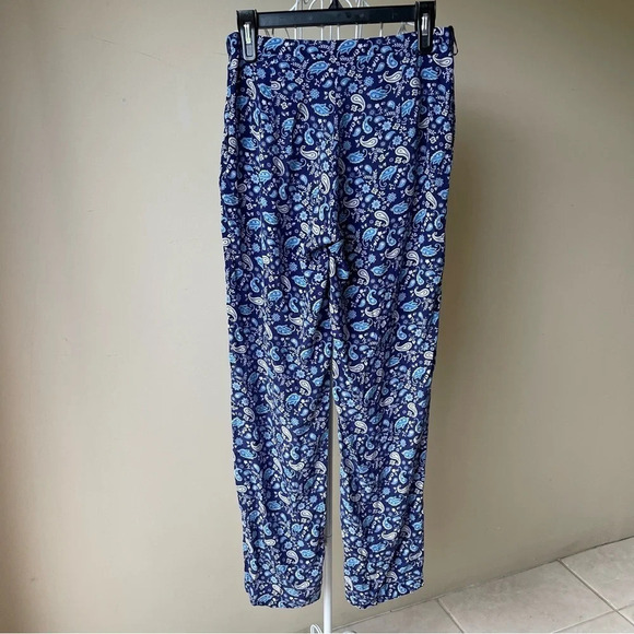 Manoush Paisley Print Silk Pants with Side Zipper and pockets blue size 38 - Picture 14 of 14